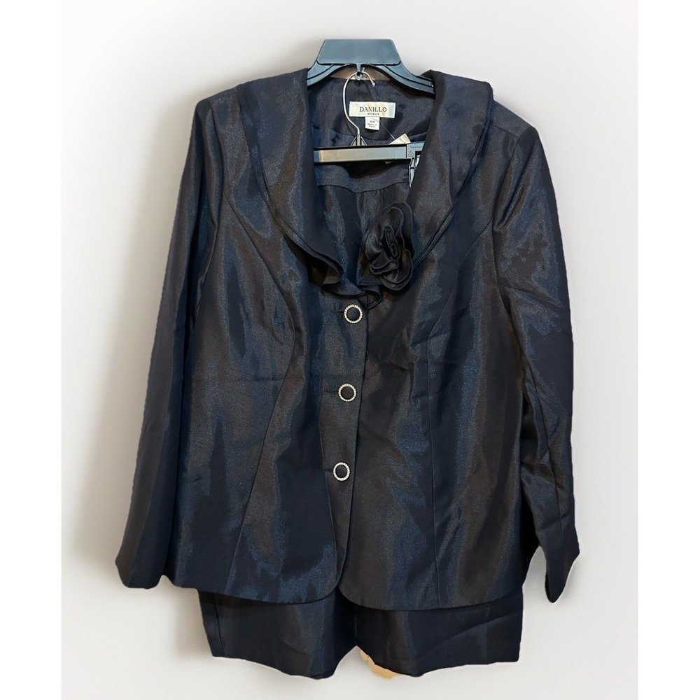 Danillo‎ 2 Piece Plus Size 18W Navy Womens Skirt Suit Mother of Bride NWT $220